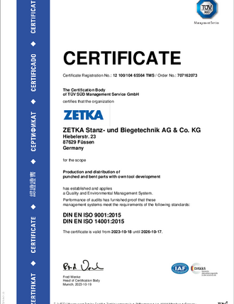 ISO 9001 and ISO 14001 Certificate